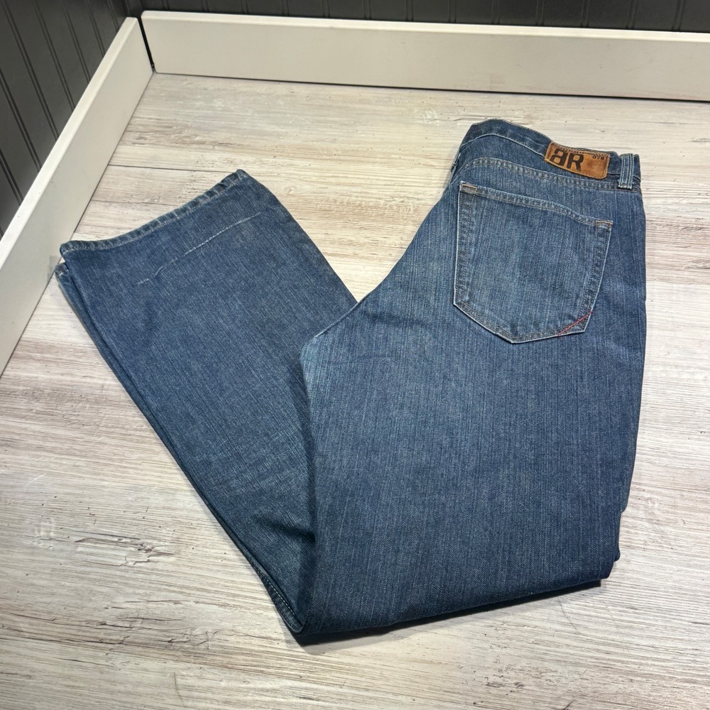 Banana Republic Boot Cut Jeans Mens Size 34x32 (32x31) Dark Wash Whiskers